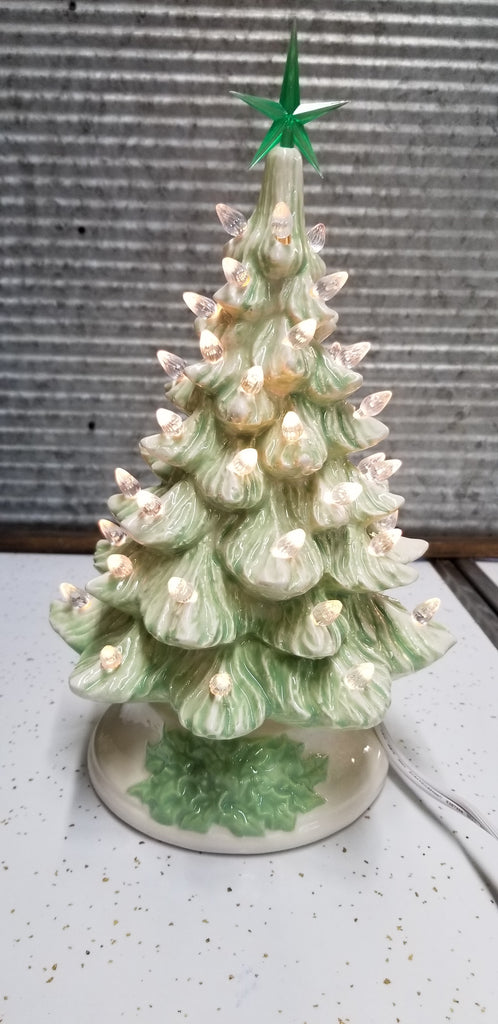 White Ceramic Christmas Tree with Clear Bulbs 11” tall – Now and Then of  Rockmart, Inc