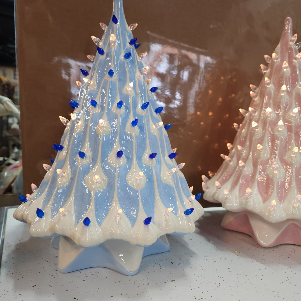 LAST MARK DOWN sheer blue glaze amazing purchases lava ceramic christmas tree